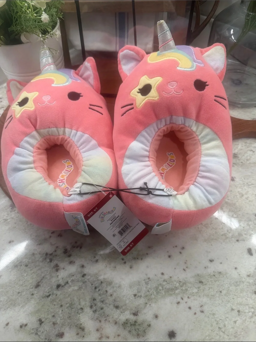 Squishmallows Unicorn Cat Slippers - Kids